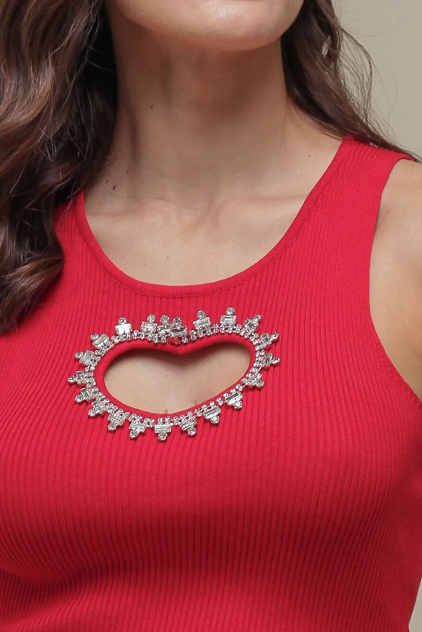 Regata Tricô Coração Pedraria