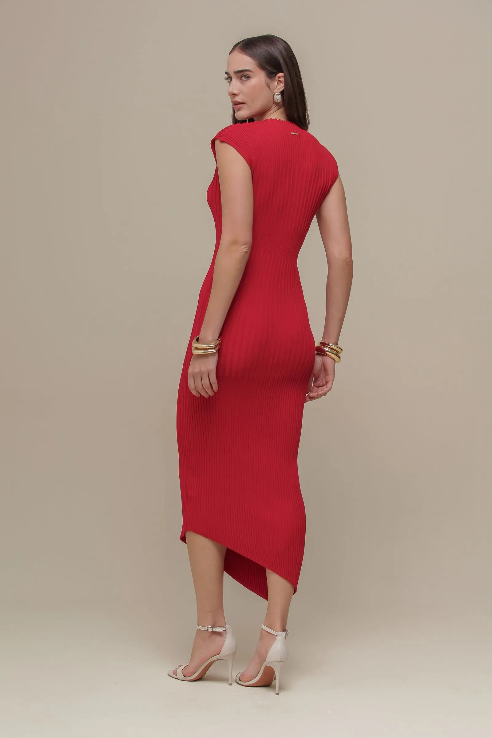 Vestido Longuete Tricô Raglan